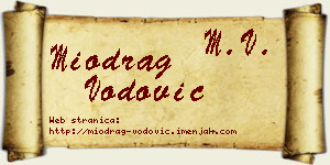 Miodrag Vodović vizit kartica